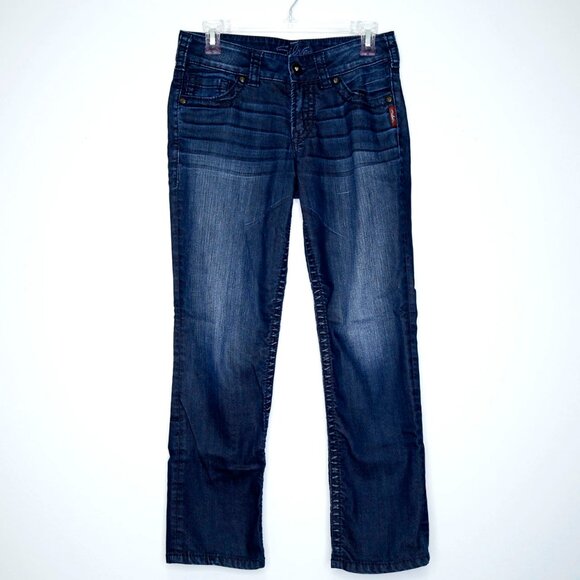 Silver Jeans Suki Blue Dark Wash Mid Rise Straight Leg Capri Jeans - 26 - Picture 1 of 2